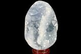 Crystal Filled Celestine (Celestite) Egg Geode #88316-1